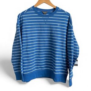 Eddie Bauer Blue & White Striped Sweatshirt MP NEW